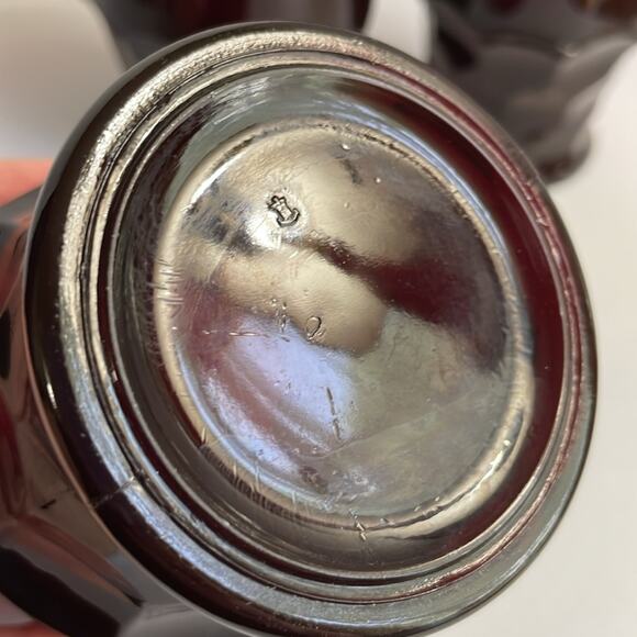 3 Vintage Anchor Hocking Georgian Ruby Red 9 oz Flat Tumbler Drinking‎ Glasses - Picture 3 of 6